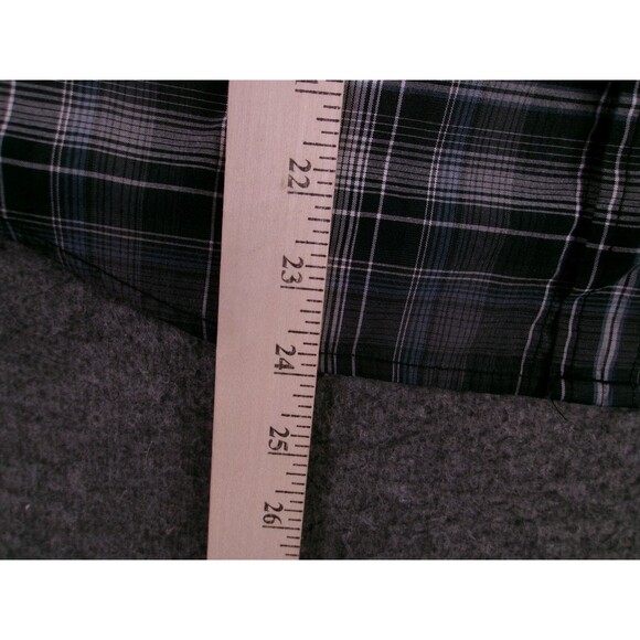 Helix Shirt Youth Medium Gray Plaid Western Causal Guitar Print Classic Button - Picture 6 of 10
